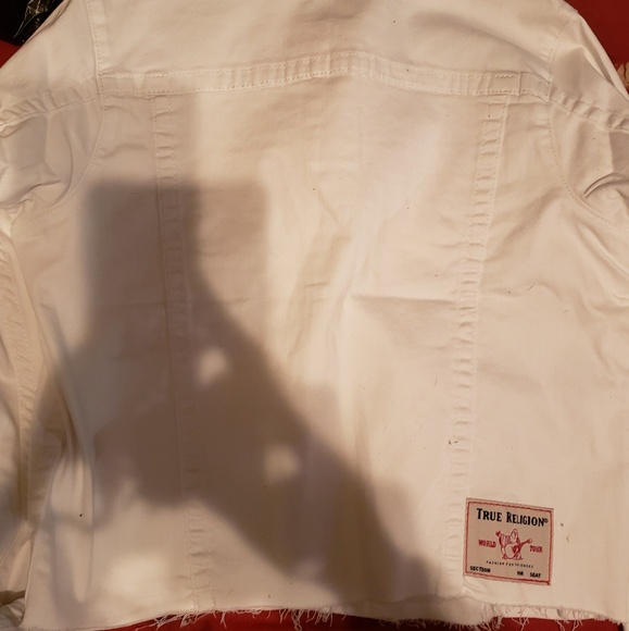 NWT white True Religion denim jacket - Picture 2 of 4